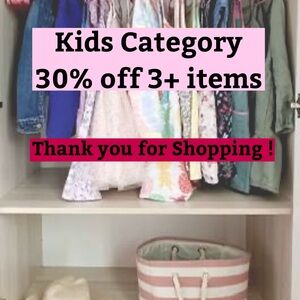 Hi ! 30% off kids clothing & all included in this category 3 + items !